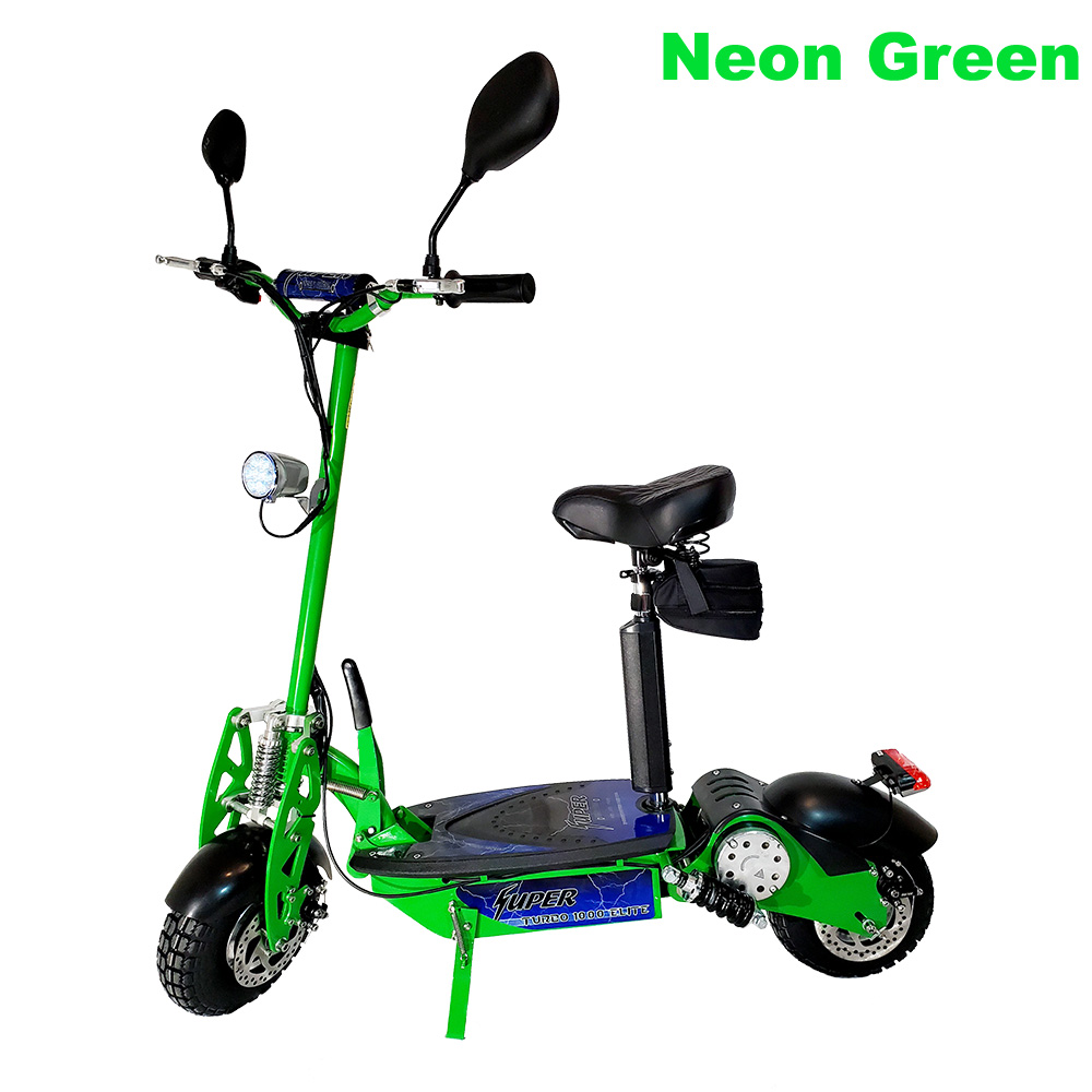 Neon Green Super Turbo 1000-Elite Deluxe electric scooter