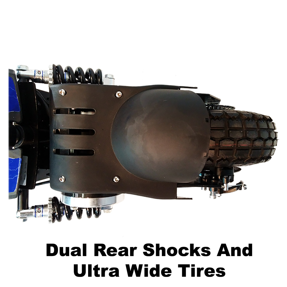 Dual rear shocks and ultra wide tires